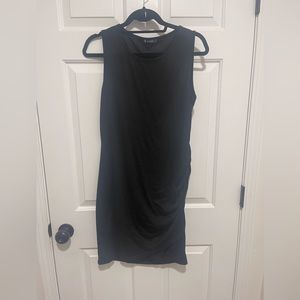 Sleeveless black maternity dress